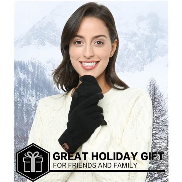 FZ FANTASTIC ZONE Women's Winter Touchscreen Wool‎ Magic Gloves Warm Knit Fleece - Picture 5 of 7